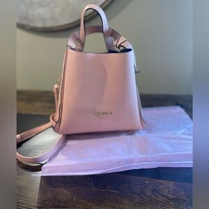 Pink Vegan Leather Handbag Small bucket style